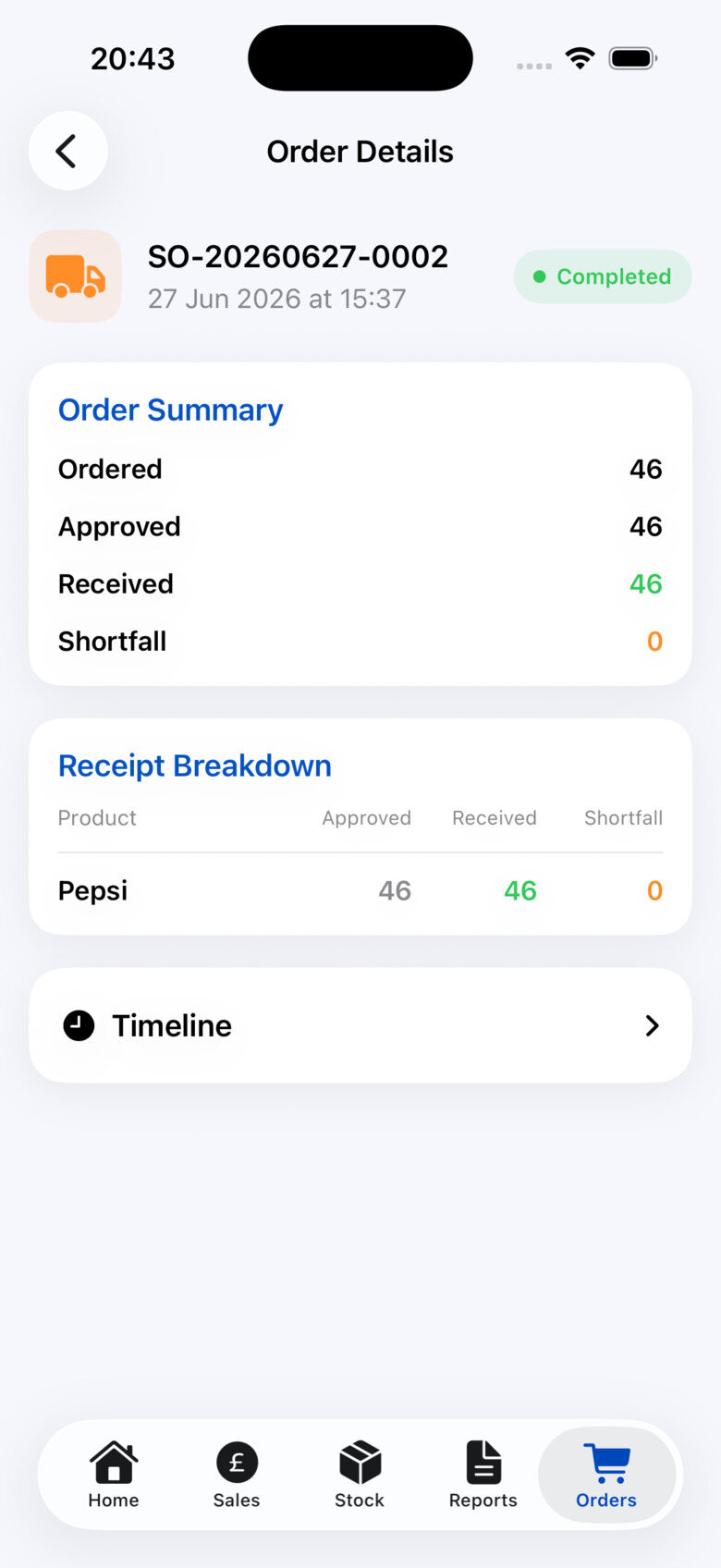 Order details